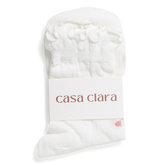CASA CLARA White Sweetheart Cherry Ruffle Socks - Picture 1 of 1